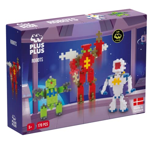 Plus-Plus Geniales Konstruktionsspielzeug, Basic, Roboter, Bausteine-Set, 170 Teile von Plus-Plus