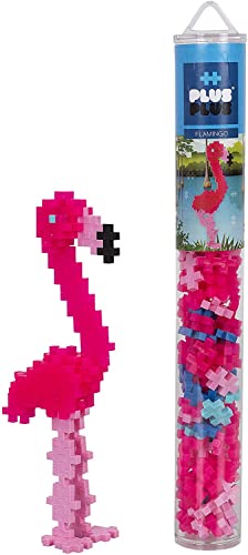 Plus-Plus 9604242 Kreativ-Bausteine Tube, Flamingo, Geniales Konstruktionsspielzeug, 100 Teile, Rosa von Plus-Plus