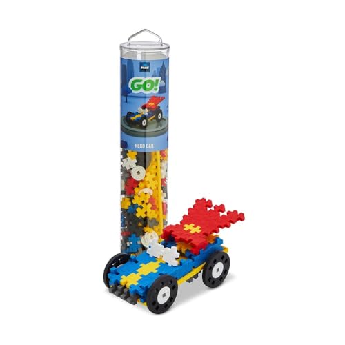 Plus-Plus 9604259 Geniales Konstruktionsspielzeug, GO! Auto Kreativ-Bausteine Tube, 200 Teile, Hero Car von Plus-Plus