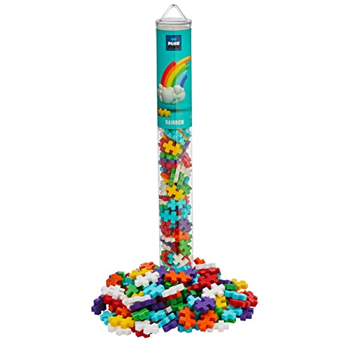 Plus-Plus 9604265 Geniales Konstruktionsspielzeug, Regenbogen, Kreativ-Bausteine Tube, 100 Teile, Mehrfarbig, Mini, PP4265 von Plus-Plus