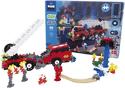 Plus-Plus 9607009 Geniales Konstruktionsspielzeug, Feuerwehrauto, PlusPlus Go! Bausteine-Set, 500 Teile von Plus-Plus