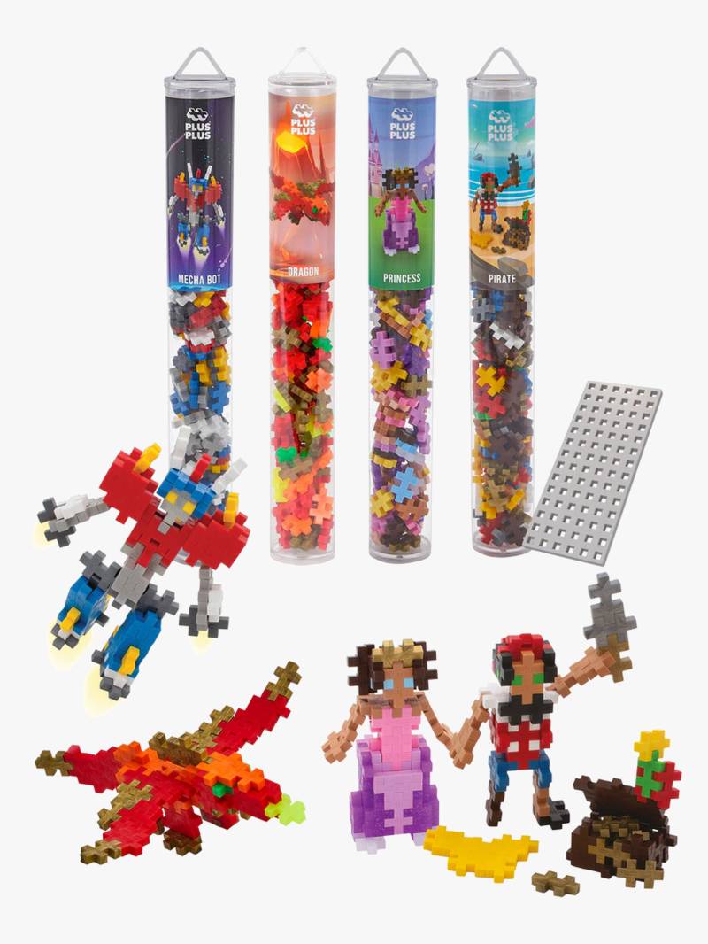 Plus-Plus Bausatz mit Bodenplatte &  Röhre Coole Figuren 4x100 Teile von Plus Plus