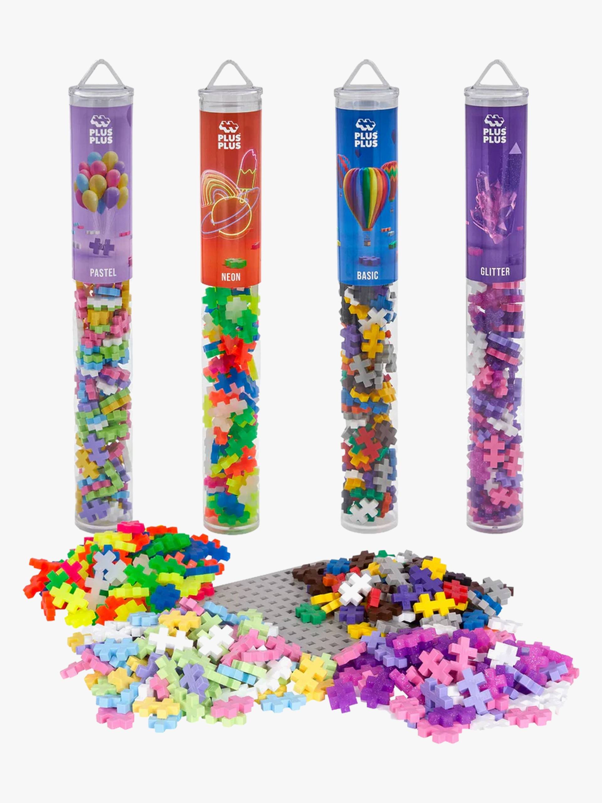 Plus-Plus Bausatz mit Bodenplatte &  Röhre Mix, 4x100 Teile von Plus Plus