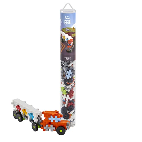 Plus-Plus 9604287, Geniales Konstruktionsspielzeug, Lastwagen, Kreativ-Bausteine Tube, 100 Teile von Plus-Plus