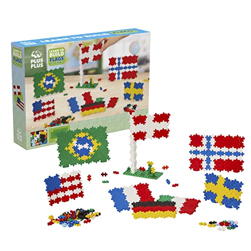 Plus-Plus 3932 Geniales Konstruktionsspielzeug, Flaggen aus Aller Welt, Kreativ-Bausteine, 700 Teile von Plus-Plus