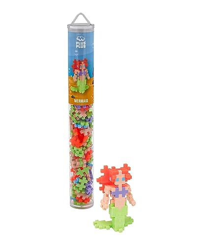 Plus-Plus 9604103 Kreativ-Bausteine Tube, Meerjungfrau, Geniales Konstruktionsspielzeug, 100 Teile von Plus-Plus
