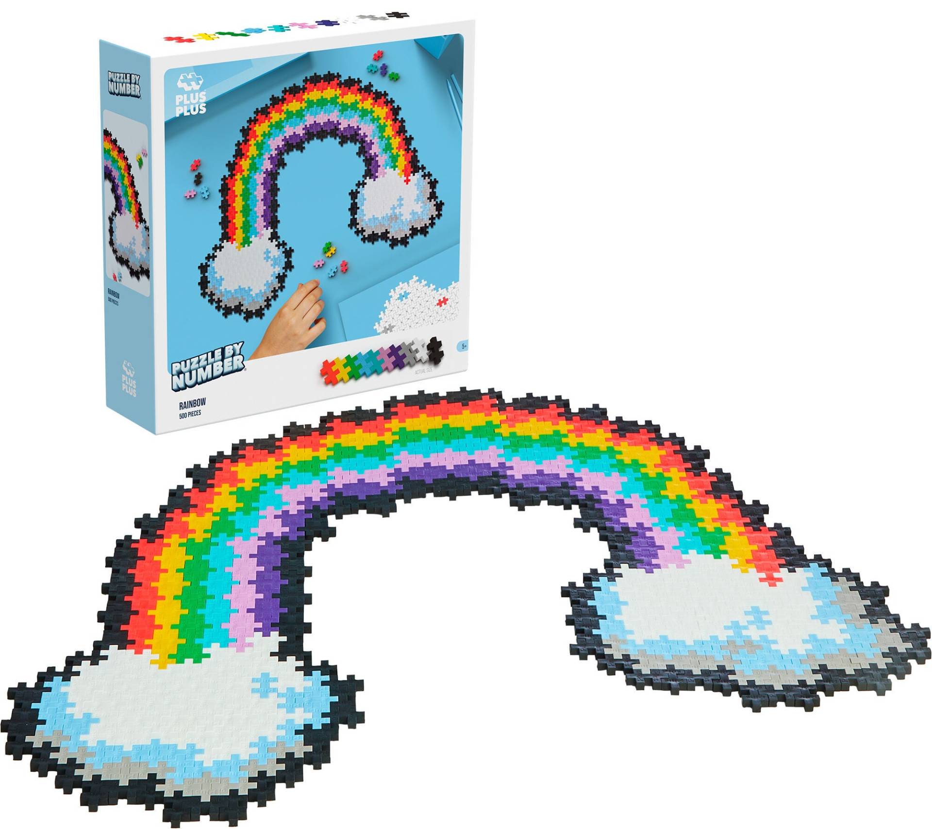 Plus-Plus Puzzle By Number Regenbogen und Einhorn 500 Teile von Plus Plus