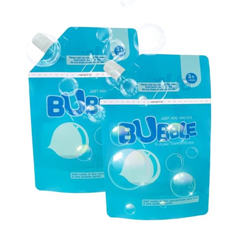 PlusBee 2 x 1 l Seifenblasenlösung, Nachfüllkonzentrat (10 x Stärke), umweltfreundliche ABS-Verpackung, Ganzjahresblasenflüssigkeit für Partys, Hochzeiten, Feiertage, kompatibel mit von PlusBee
