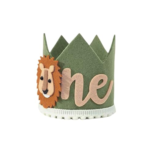 PlusBee Jungle Safari 1. Geburtstag Krone für Jungen, Löwe Erster Geburtstag Hut, Wild One Thema Party Dekorationen, Baby Boy First Birthday Supplies PlusBee Jungle Safari 1. Geburtstag Krone für Jungen, Löwe Erster Geburtstag Hut, Wild One Thema Party Dekorationen, Baby Boy First Birthday Supplies von PlusBee
