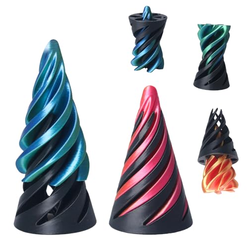 PlusBee Spirale Kegel Fidget Spielzeug, 3D gedrucktes Fidget Spielzeug für Stress Relief, Mini Vortex Desktop Skulptur, Perfektes sensorisches Spielzeug für Fokus und Entspannung von PlusBee