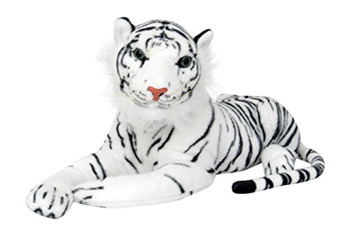 Plüschtier Tiger - liegend - Weiss - 90 cm von Plushfarm