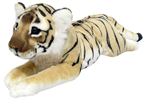 Wagner 2041 - Plüschtier Tiger Baby - liegend - braun - 60 cm Kuscheltier von Plushfarm