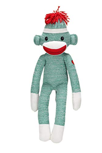 Plushland Adorable Sock Monkey, das Original traditionelle Handgestrickte Stofftier Spielzeug Geschenk für Kinder, Babys, Jugendliche, Mädchen und Jungen Baby Doll Present Puppet 20 Zoll (Grün) von Plushland