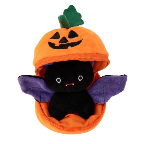 Plushland Halloween-Plüschtier mit Reißverschluss, mit Reißverschluss, versteckt, gruselige schwarze Katze, Fledermaus, Geist, Halloween-Spielzeug für festliche Dekorationen und lustige Überraschungen Plushland Halloween-Plüschtier mit Reißverschluss, mit Reißverschluss, versteckt, gruselige schwarze Katze, Fledermaus, Geist, Halloween-Spielzeug für festliche Dekorationen und lustige Überraschungen von Plushland