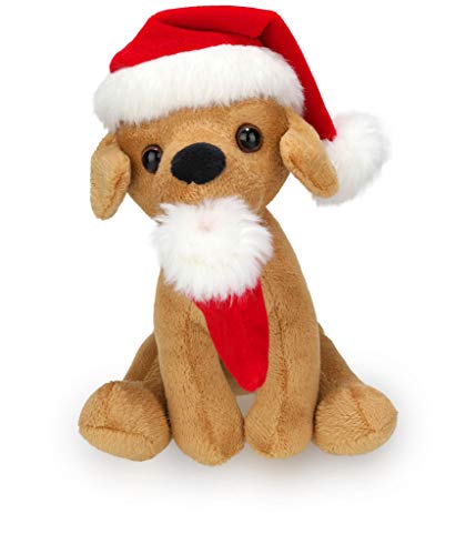 Plushland Weihnachtspuppe mit Weihnachtsmannmütze, Plüschtiere, Hund, 20,3 cm, für Kinder – ein perfektes Weihnachtsgeschenk an diesem Feiertag für Babys (Labrador) von Plushland