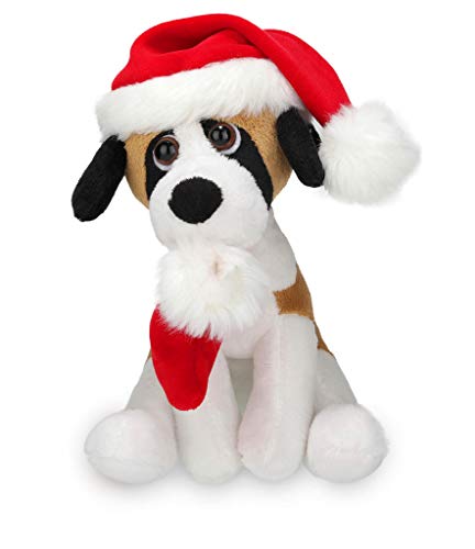Plushland Xmas Pawpal mit Weihnachtsmannmütze, Plüschtiere, Plüschpuppe, Hund, 20,3 cm, für Kinder – ein perfektes Weihnachtsgeschenk an diesem Feiertag für Babys (Beagle) von Plushland