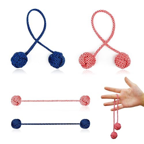 2 Stück Adhs Spielzeug, Fidget Toys Erwachsene, Fallschirmschnur Lanyard Perlenanhänger Zum Stressabbau und Zur Verbesserung der Konzentration (1 Rot + 1 Blau) von Pluvyze