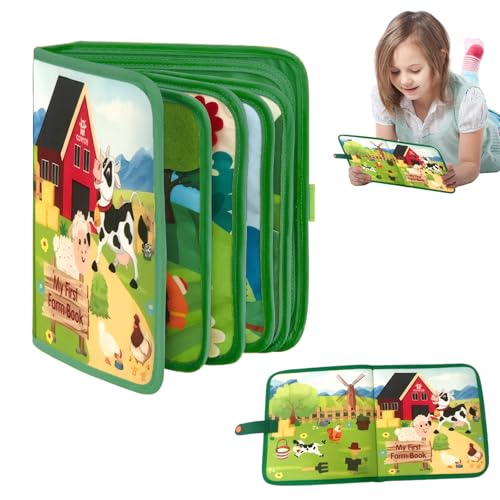 Pluvyze Busy Board Busy Book 20 in 1 Bauernhofthema ab 1 Jahr Filzbuch Bbauernhof Sensorisches Spielzeug,für Kinder Im Alter von 1 2 3 4 Jahre,Vorschule Lernaktivitäten entwickelnde sensorische Pluvyze Busy Board Busy Book 20 in 1 Bauernhofthema ab 1 Jahr Filzbuch Bbauernhof Sensorisches Spielzeug,für Kinder Im Alter von 1 2 3 4 Jahre,Vorschule Lernaktivitäten entwickelnde sensorische von Pluvyze