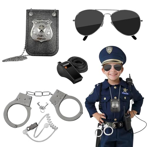 Pluvyze Polizei Kostüm Kinder,Polizei Zubehör Kostüm,Handschellen Kinder,mit Party-Brille, Handschellen und Abzeichen für Kommissar, Karneval, Mottoparty Cosplay Herren Damen Pluvyze Polizei Kostüm Kinder,Polizei Zubehör Kostüm,Handschellen Kinder,mit Party-Brille, Handschellen und Abzeichen für Kommissar, Karneval, Mottoparty Cosplay Herren Damen von Pluvyze