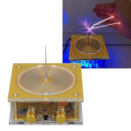 Musikalische -Spule, 10cm Berührbare Mini-Spulen-Bogen-Plasma-Lautsprecher, Beleuchten die Air-Musik Spule, Drahtloses Übertragungs-Experimentier Modell (EU-Stecker AC100–240 V) von Plyisty
