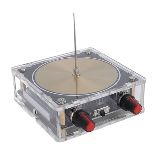 Musikspule, 10 cm Berührbarer -Coil-Arc-Plasma-Lautsprecher, Musikspule Unterstützt AUX-Bluetooth-Audioeingang, Modell für EIN Experiment Zur Drahtlosen Übertragung (EU-Stecker) von Plyisty