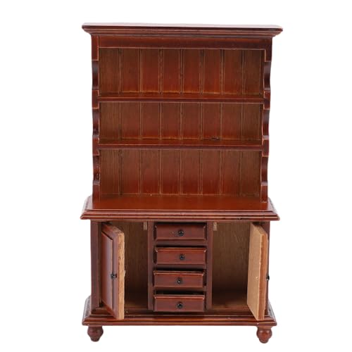 Plyisty 1/12 Skala Kastia Dollhouse EIN Miniaturschrank mit Authentischen Designelementen (Kastanienbraun) von Plyisty