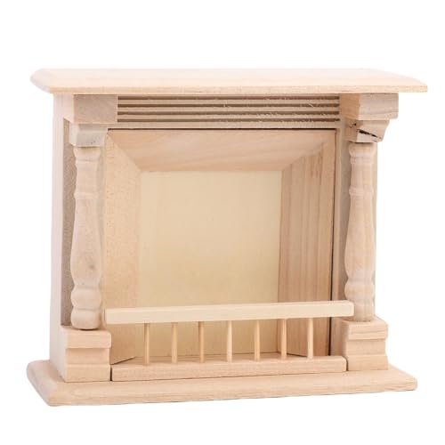 Plyisty 1:12 Miniaturpuppenkamin Unerwünschter Birkenholz Sehr Sammlerdekoration für EIN Mini -Wohnzimmer von Plyisty