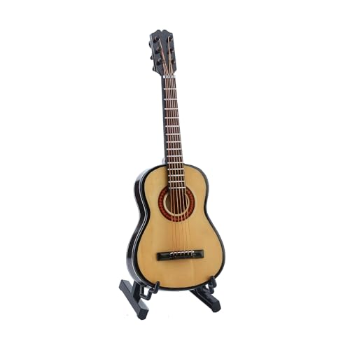 Plyisty 15 cm -Guitar -Modell Vintage Gitarren Ornament Desktop Decor für Sammler Musikliebhaber (Holzfarbe) von Plyisty
