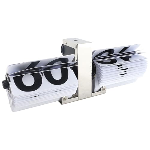 Plyisty Desktop -mechanische Uhr, Batteriebetriebene 12 -Stunden Flip Uhr Edelstahl und PVC abnehmbare Karten für das Wohnzimmer (White) von Plyisty
