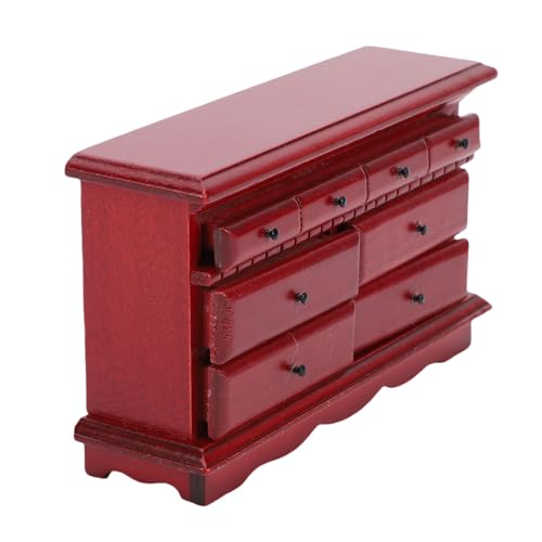 Plyisty Dollhouse Lade 1/12 Schrank Eine Miniatur Exquisite Holzstruktur Design Nützlicher Aufbewahrung (Mahagoni) von Plyisty