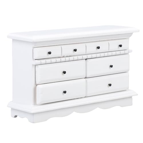Plyisty Dollhouse Lade 1/12 Schrank Eine Miniatur Exquisite Holzstruktur Design Nützlicher Aufbewahrung (White) von Plyisty