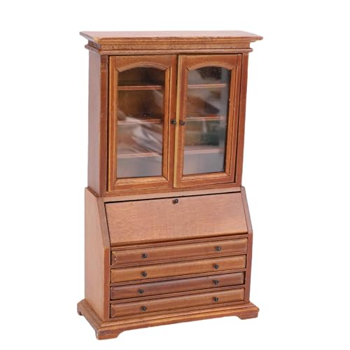 Plyisty Dollhouse Miniatur -Kabinettsregale: 1:12 Professionell Hergestelltes Board für Wohngebäude, und Sammler (Kastanienbraun) von Plyisty