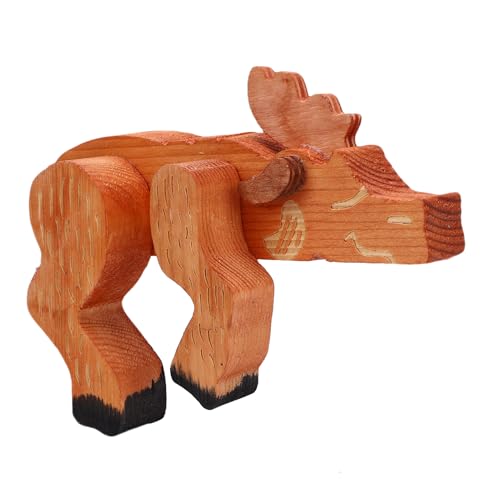 Plyisty Hölzerne Hirsch -Figur mit Handgeschnitzel Kreative Holzschnitzskulptur für die Heimdekoration, Zuverlässiges Material, Exquisite Kunststück für Urlaubsdekoration Plyisty Hölzerne Hirsch -Figur mit Handgeschnitzel Kreative Holzschnitzskulptur für die Heimdekoration, Zuverlässiges Material, Exquisite Kunststück für Urlaubsdekoration von Plyisty