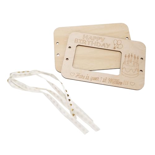 Plyisty Ihre Erste Million Holzbrieftasche Inspirierender Geldhalter Zum Geburtstag Hochzeitsgeschenk, Premium MDF Cash Organizer für Männer und Frauen (Kuchentyp) von Plyisty