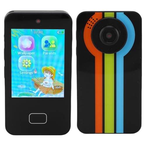 Plyisty Kinder Smartphone für Mädchen, 2,8 Zoll Touchscreen Kinderspielzeug Handy, Support Fun Stickers Selfies, Musikspieler, Spiele Kleinkind Lernen Spielzeugspiele (Black) von Plyisty
