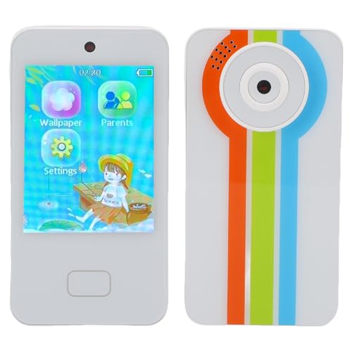 Plyisty Kinder Smartphone für Mädchen, 2,8 Zoll Touchscreen Kinderspielzeug Handy, Support Fun Stickers Selfies, Musikspieler, Spiele Kleinkind Lernen Spielzeugspiele (White) von Plyisty