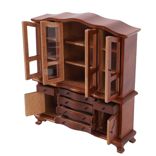 Plyisty Klassische Dollhouse Showshelf Miniatur Holzbrett für eine Ausstellung für von Sammlern (Kastanienbraun) von Plyisty