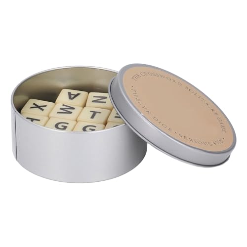 Plyisty Kreuzworträtselspiel, Englischer Brief Würfel Hand Polierte Stabile Gehirnherausforderung für Reisen (Silver) von Plyisty