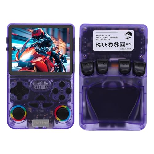 Plyisty Retro-Handheld-Spielkonsole, 64 GB Integriert, 30.000 Vorinstallierte Spiele, 3,5-Zoll-Bildschirm Mit 640 X 480 Pixeln, 3000 Mah, Tragbare Videospielkonsole von Plyisty