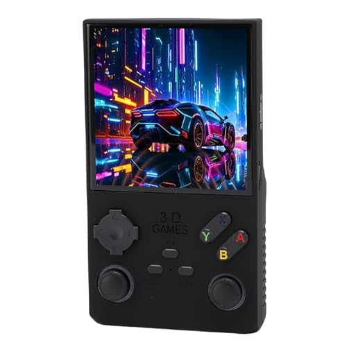 Plyisty V40 MAX Retro-Handheld-Spielekonsole mit 4-Zoll-Vollbildbildschirm, Stereolautsprechern, 3,5-mm-Kopfhörerbuchse, 45 Emulatoren, 256-GB-Speicherkarte, 4000-mAh-Akku (Black) von Plyisty