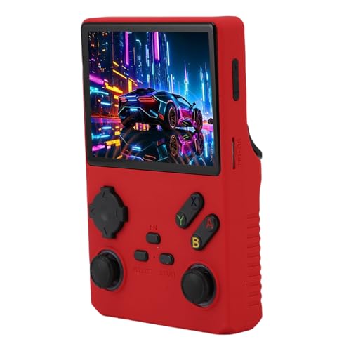 Plyisty V40 Pro Retro Handheld Game Console, 3,5 -Zoll -Vollansichtsbildschirm, Stereolautsprecher, 3,5 -mm -Kopfhörerbuchse, Externes WLAN -Modul, 3800mah Akku (Rot) von Plyisty