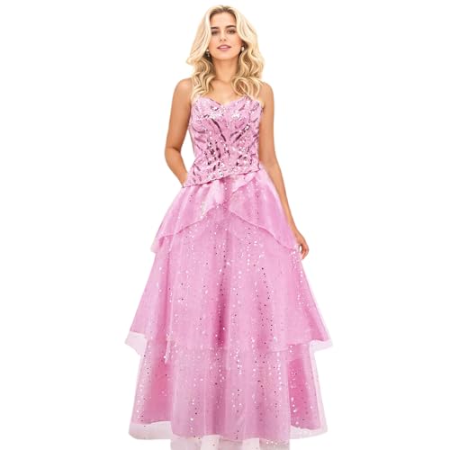 Glinda-Kostüm für Damen, gute Hexe, rosa Kleid, Erwachsenen-Uniform, Halloween, Party, Film, Cosplay, Outfits, Größe 3XL Glinda-Kostüm für Damen, gute Hexe, rosa Kleid, Erwachsenen-Uniform, Halloween, Party, Film, Cosplay, Outfits, Größe 3XL von Pmnoyal