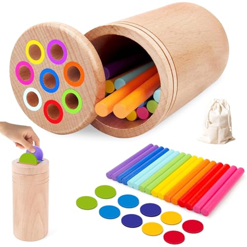 Pmueuff Montessori Spielzeug ab 1 2 3 Jahr, Farben Lernen ab 2 Jahre, Sensorik Spielzeug, Steckspiel ab 1Jahr, Kinder Holzspielzeug Geschenk für Mädchen Jungen von 1 2 3 Jahren Pmueuff Montessori Spielzeug ab 1 2 3 Jahr, Farben Lernen ab 2 Jahre, Sensorik Spielzeug, Steckspiel ab 1Jahr, Kinder Holzspielzeug Geschenk für Mädchen Jungen von 1 2 3 Jahren von Pmueuff