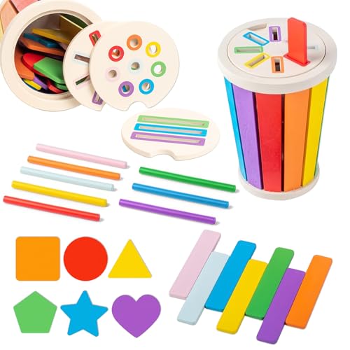 Pmueuff Montessori Spielzeug ab 1 Jahr, 3-in-1 Holzspielzeug Kinder Farben Lernen Sortierspiel Montessori Spielzeug ab 1 2 3 Jahre Kleinkind Steckspiel Sensorik Spielzeug Geschenk für Mädchen Jungen Pmueuff Montessori Spielzeug ab 1 Jahr, 3-in-1 Holzspielzeug Kinder Farben Lernen Sortierspiel Montessori Spielzeug ab 1 2 3 Jahre Kleinkind Steckspiel Sensorik Spielzeug Geschenk für Mädchen Jungen von Pmueuff