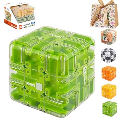2026 Neuer großer Labyrinth-3D-Puzzle-Würfel – spannendes Denkspiel, anspruchsvolles Puzzle, Gehirntraining, lehrreiches Fokusspiel als Geschenk für Erwachsene (Grün) von Pnedeodm