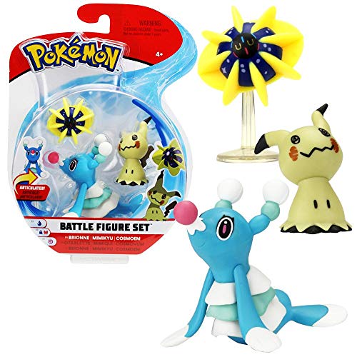 Auswahl Battle Figuren | 3er Set | Pokemon | Action Spielfiguren zum Sammeln, Spielfigur:Marikeck. Mimigma & Cosmovum von Pokémon