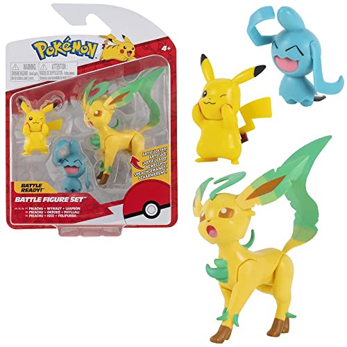 Battle Figuren | 3er Set | Pokemon | Action Spielfiguren zum Sammeln, Spielfigur:Pikachu. Isso & Folipurba von Pokémon