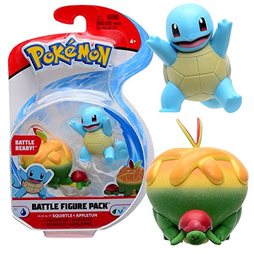 Battle Figuren | Pokemon | Action Figur | Spiel-Figur zum Sammeln, Spielfigur:Schiggy & Schlapfel von Pokémon