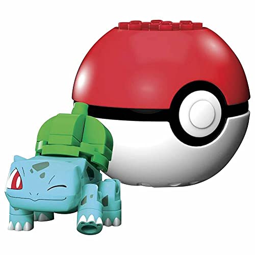 Pokemon Mini Figur Bulbasaur Bisasam mit Pokeball BAU Blocksteine Block - Mega Construx von PoKéMoN