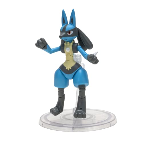 Pokémon PKW2411 - 15cm Select Figure - Lucario, offizielle bewegliche Figur von PoKéMoN